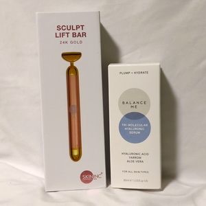 SKIN INC Sculpt and lift bar in 24k gold, & BALANCE ME TRI-MOLECULAR HYALURONIC